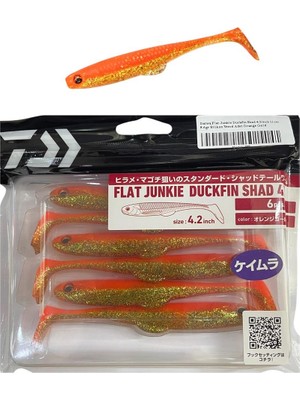 Daiwa Flat Junkie Duckfin Shad 4.2inch 11CM 8.6gr Silikon Yem 6 Adet Orange Gold