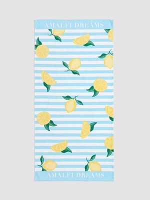 LC Waikiki Limon Desenli Kız Çocuk Pamuklu Plaj Havlusu 70X140 cm  (S6)