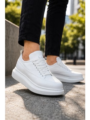 Mevese Lexa Cilt Deri Erkek Günlük Sneaker Ayakkabı - Beyaz