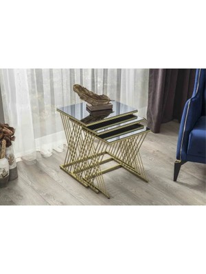 Vivense Vienna Zigon Sehpa, Gold Füme
