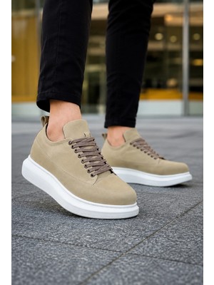 Mevese Lexa Süet Deri Erkek Günlük Sneaker Ayakkabı - Krem
