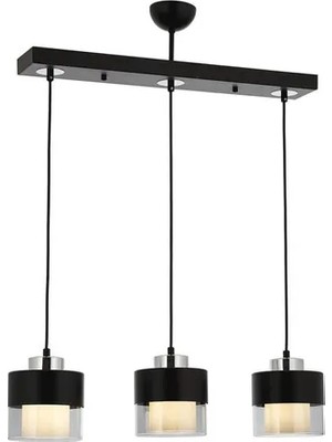 Vivense Avonnı AV-60193-3Y-BSY Siyah Boyalı Modern Avize 70X15 cm