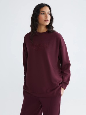 Lc Waikiki Yeni Sezon London Nakışlı Kadın Sweatshirt Tunik