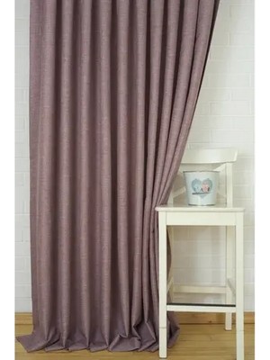 Vivense Massarelli Fon Perde Keten Lila 1-2 Seyrek Pile 200X260