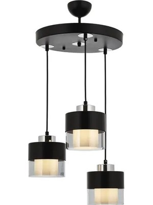 Vivense Avonnı AV-60193-3T-BSY Siyah Boyalı Modern Avize 40 cm