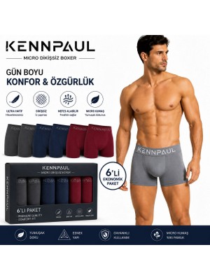 Beruflic Kennpaul Mikro Dikişsiz Erkek Boxer 6 Lı Paket