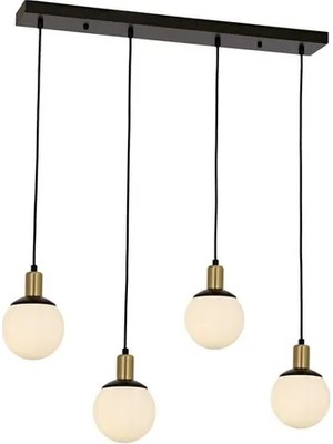 Vivense Avonnı Av 60273 4y Bsy Siyah Boyalı Modern Avize E27 Metal Cam 80X15 cm