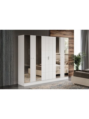 Doressa Adra White 6 Kapılı Gardırop