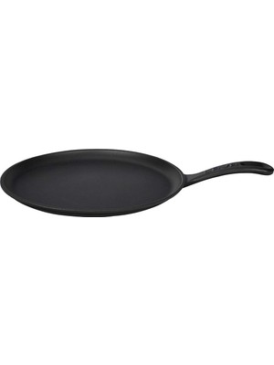 Brf Store Pmstore Lava Döküm Krep / Pizza / Pancake Tavası, Yuvarlak Metal Saplı 26CM Siyah
