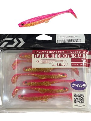 Daiwa Flat Junkie Duckfin Shad 3.5inch 9cm 5.2gr Silikon Yem 7 Adet Pink Gold
