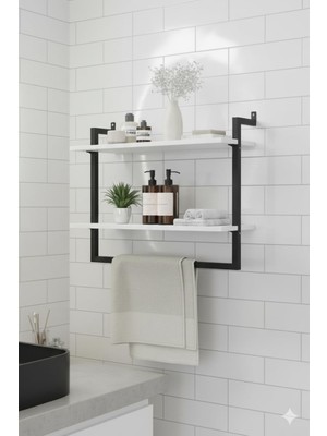 Brf Store Pmstore 2'li Duvara Monte Banyo Rafları (Beyaz)