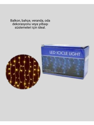 Zero Land Aconcept 4 Metre Icicle Şelale LED Perde Işık Sarı Aydınlatma