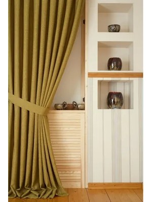 Vivense Massarelli Fon Perde Keten Kivi Yeşili 1-2 Seyrek Pile 150X260