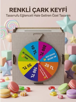 A-Luxe Birikim Kutusu Şans Çarklı Tasarruf Oyunu Eğlenceli Hedef Kumbarası