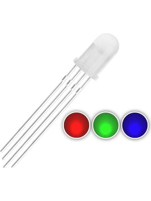 Sanec Rgb LED 5mm Şeffaf Anot 4 Bacaklı Arduino Raspberry
