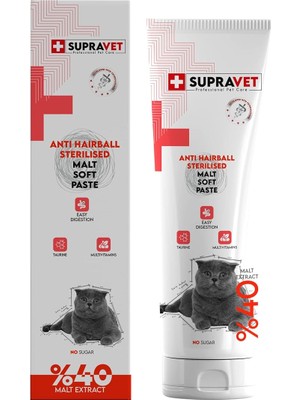 Supravet Sterilised Kısırlaştırılmış Kediler Için Malt Macun 100 gr (Multi Vitamin)
