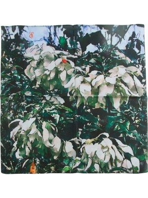 Bijuteri Net Çiçek Desenli Zr Şifon Fular 50*50 cm