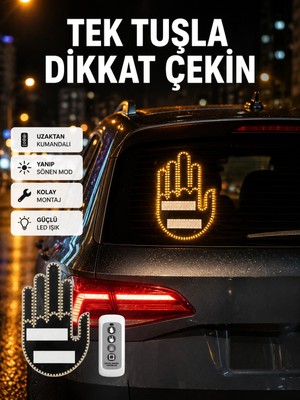 Motto Ticaret Mey Ithalat® 2025 Orijinal LED El Park Uyarı Sistemi Uzaktan Kumandalı