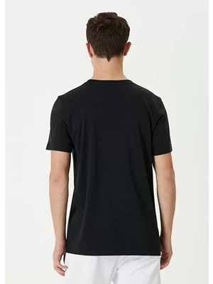 Pomeya  Unisex Basic Bisiklet Yaka Regular T-Shirt - Siyah