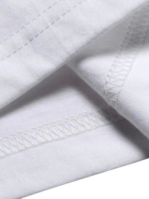 Pomeya  Baskılı Oversize Bisiklet Yaka T-Shirt - Beyaz