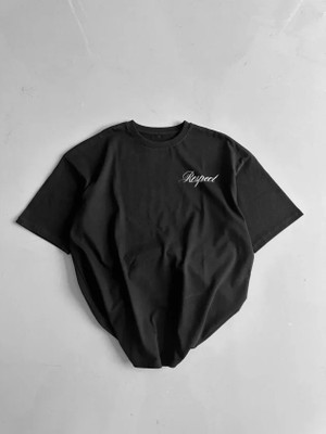 Pomeya  Erkek Baskılı T-Shirt Kısa Kol Bisiklet Yaka Regular Fit Yazlık Tişört - Siyah