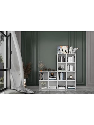 Vivense Leksa Raflı Kitaplık 130 cm Beyaz KTP-1267