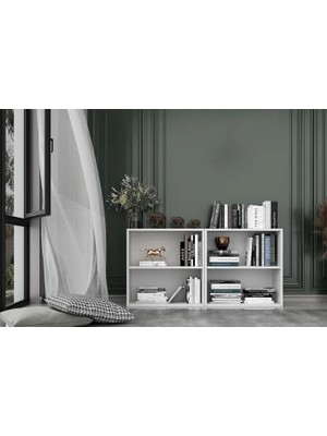 Vivense Leksa Raflı Kitaplık 130 cm Beyaz KTP-1250