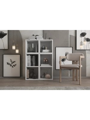 Vivense Leksa Raflı Kitaplık 65 cm Beyaz KTP-1024