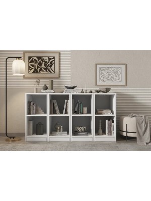 Vivense Leksa Raflı Kitaplık 130 cm Beyaz KTP-1177