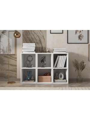 Vivense Leksa Raflı Kitaplık 97 cm Beyaz KTP-1046