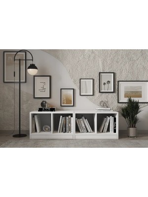 Vivense Leksa Raflı Kitaplık 130 cm Beyaz KTP-1196