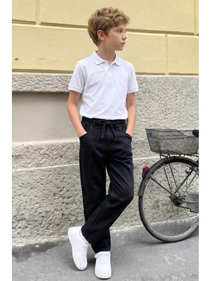 FullaModa Beli Bağlamalı Baggy Erkek Çocuk Pantolon