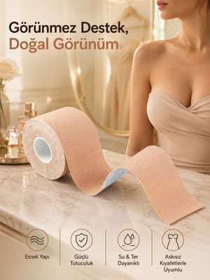 Nemere Toparlayıcı Göğüs Bandı Şekillendirici Ten Rengine Uygun Esnek Hassas Ciltlere Uygun