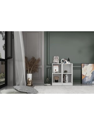 Vivense Leksa Raflı Kitaplık 65 cm Beyaz KTP-1189