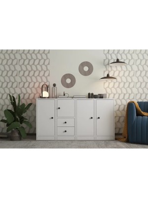 Vivense Consola Dolaplı Konsol Beyaz 130 cm KNS-1042-Ç