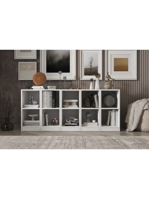 Vivense Leksa Raflı Kitaplık 160 cm Beyaz KTP-1173