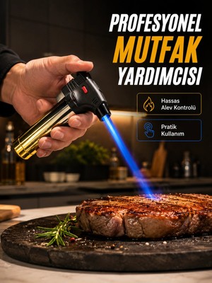 Uravas Store Rüzgar Ateşli Pürmüz Çakmak Ayarlanabilir Alev Güçlü Jet Alevli Gazlı Çakmak