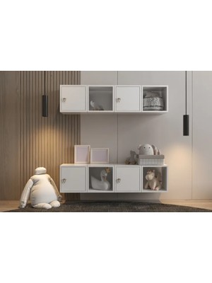 Vivense Consola Modern Beyaz 4 Kapaklı Çok Amaçlı Konsol