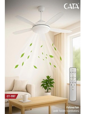 Cata CT-1157 Fırtına Fan 122W Ayarlanılabilir Işıklı 3 Renkli Tavan Vantilatörü, TYCAA3E9A2A