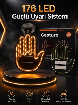 Nemere Ithalat LED Işık El Işareti Araç Camı Için Uzaktan Kumandalı