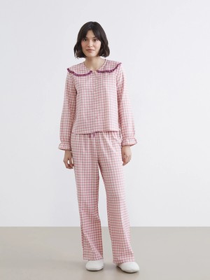 Lc Waikiki Yeni Sezon Bebe Yaka Ekose Kadın Pijama Takım