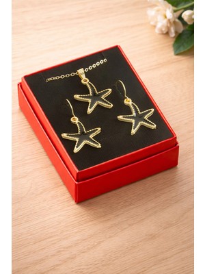 Frefly Store Deniz Yıldızı Mineli Kutulu Kolye Set
