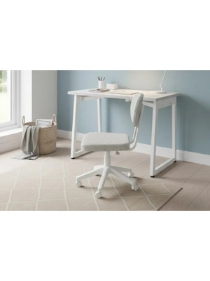 Vivense Biga Ofis Masası ve Deniz Kolsuz Sandalye Set, Kırçıllı Gri, 60X90 cm