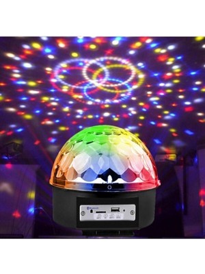 Eco Lounge Bluetooth Özellikli Gri Küre Disko Topu Müzik Çalar ve Sese Duyarlı Renkli Lazer Işık