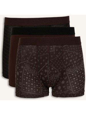 DeFacto Regular Fit Desenli 3'lü Boxer H9445AX26AU