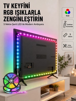 Uravas Store Mey Ithalat® Enerji Tasarruflu Rgb Şerit LED 5 Metre