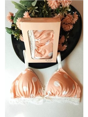 Nemere Balensiz Cepli Bralet Puantiye Sütyen Ped Takılabilir Toparlayıcı Nefes Alan Hafif Doğal Görünüm Ayarlanabilir Askılı Günlük Konfor Kadın Sütyen