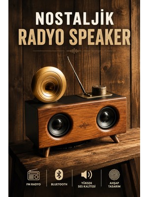 Uravas Store Nostaljik Görünümlü Bluetooth Bağlantılı Speaker