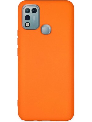 Uravas Store Infinix Hot 10 Play Kılıf Nano Içi Kadife Silikon - Turuncu
