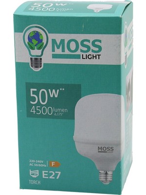 Uravas Store 50W Torch LED Ampul Plastik E27 4500LUMEN L175° 5000 Saat Ömür IP20 185-265V Ac MS-3099